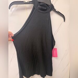 Shoe Dazzle Black Ribbed Tank Top NWT size M
